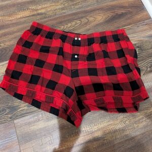 GapBody Red and Black Plaid Pajama Pants